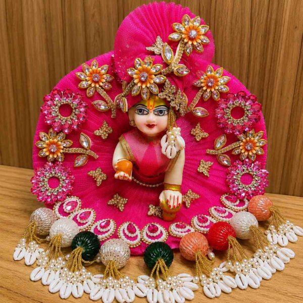 Beautiful Pink Heavy Dress For Laddu Gopal Ji