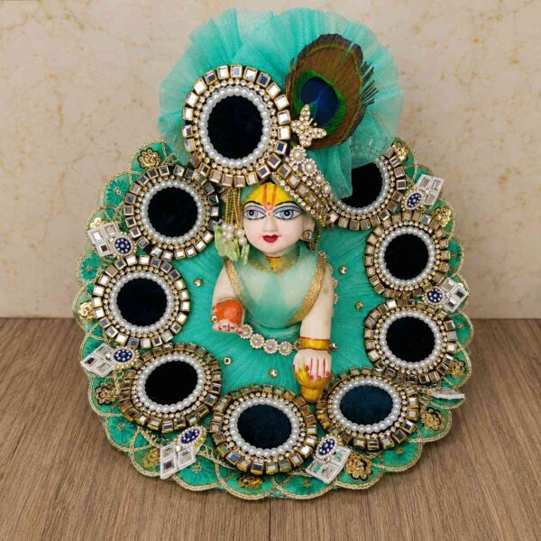 Beautiful Light Green Heavy Dress For Laddu Gopal Ji